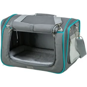 Torba transportowa VICKY, 40 x 27 x 28 cm, do 5 kg, szara/turkusowa